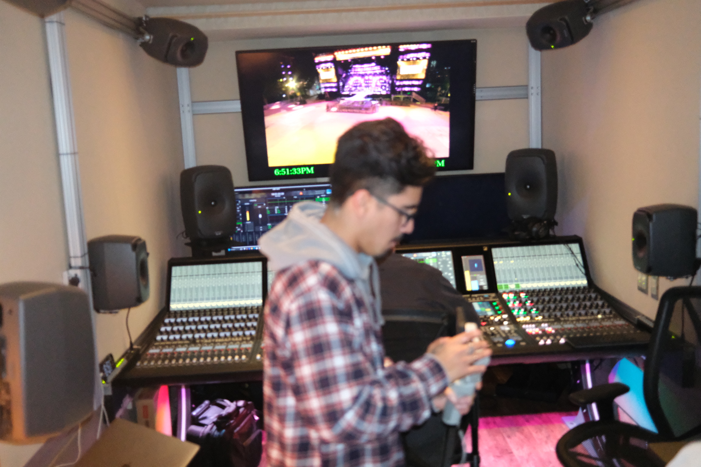Nashville's Big Bash 2024 — RPG broadcast audio engineer monitoring the CBS show feed during the live mix
