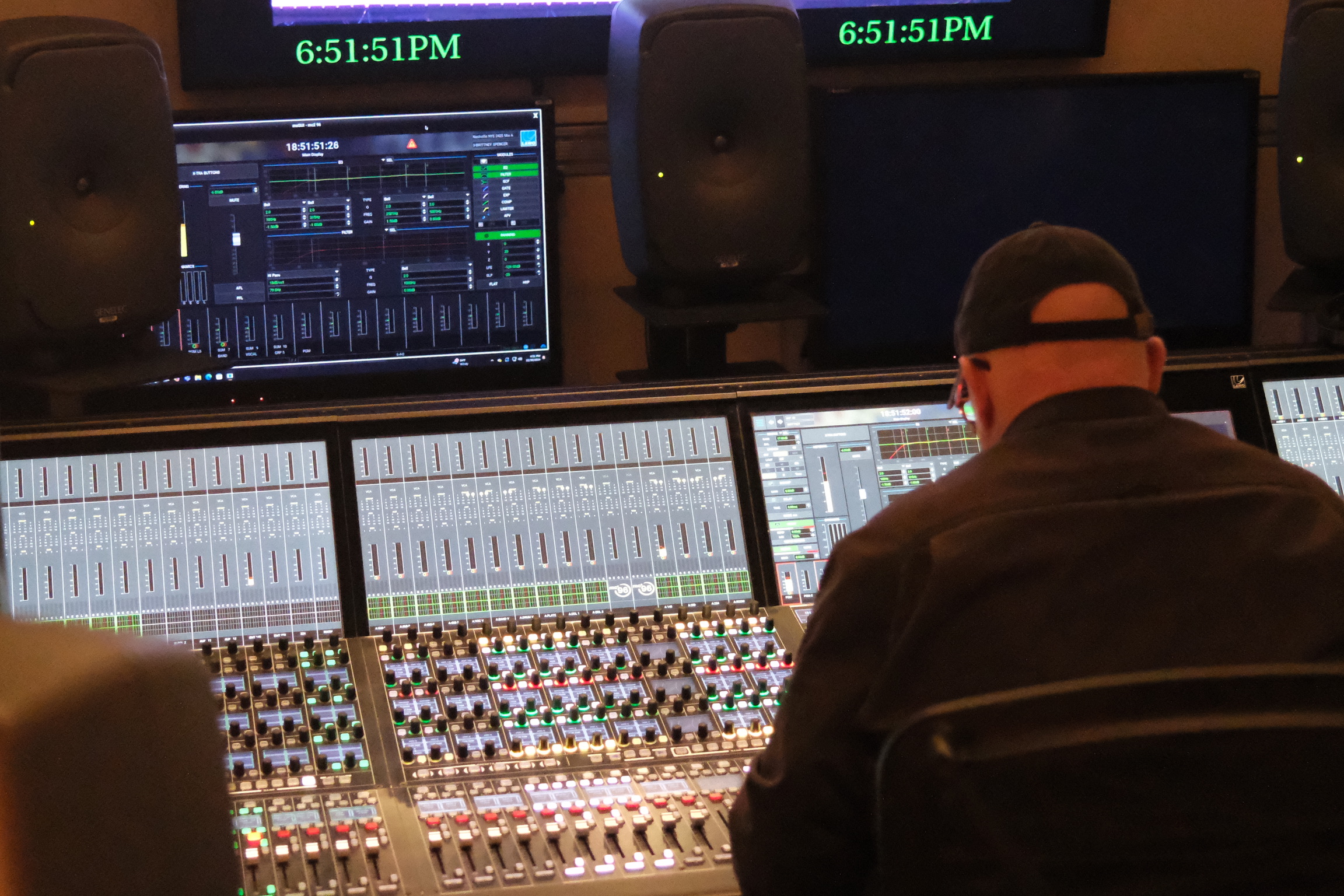 Nashville's Big Bash 2024 — RPG broadcast audio crew at the Lawo mc²96 console at end of show
